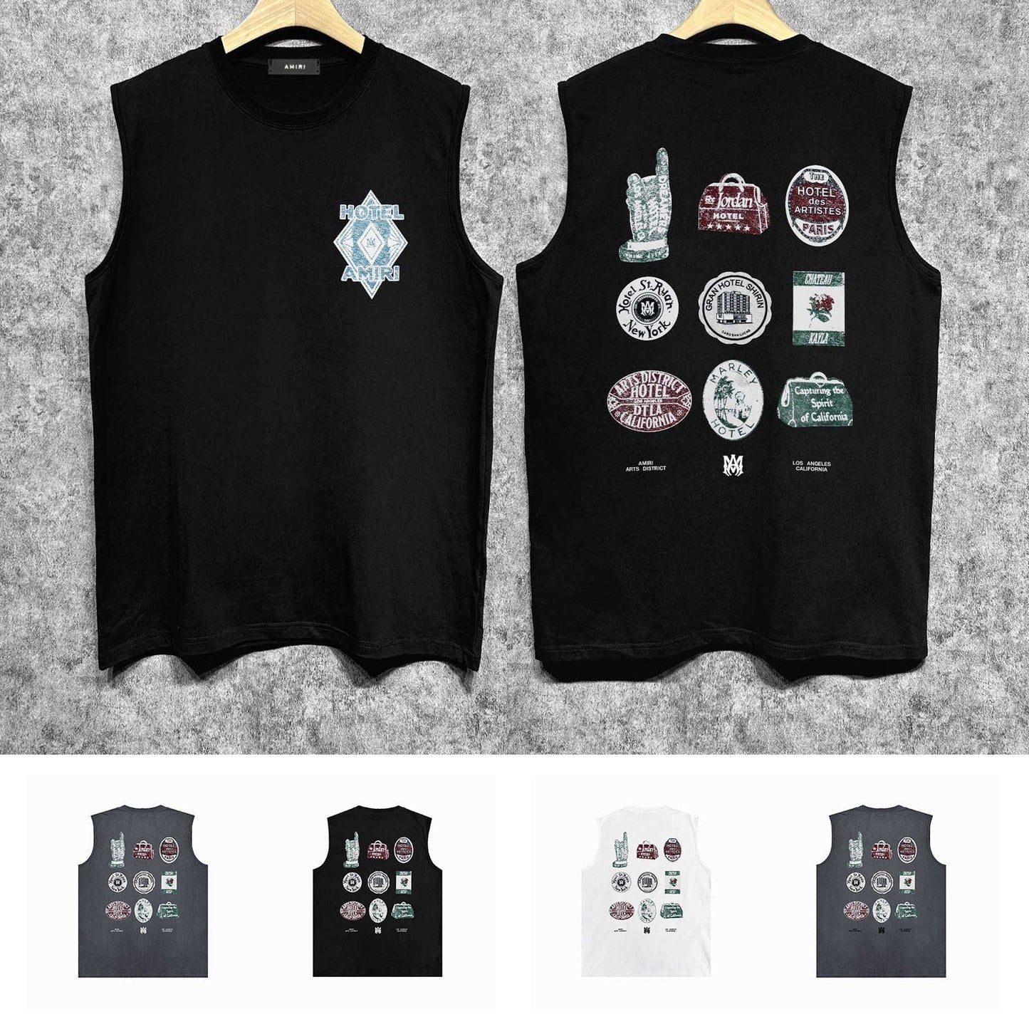 Amiri tank top medal set printing