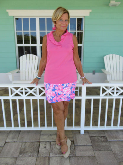 HOT PINK RUFFLE TOP