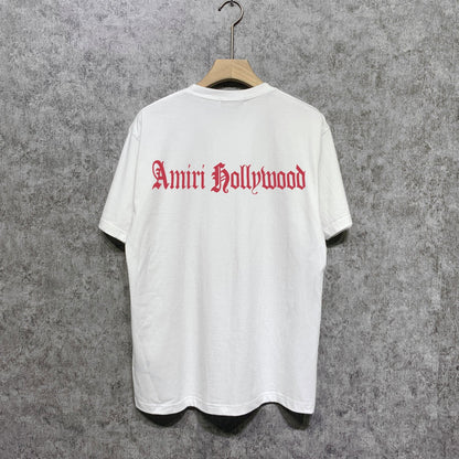 Amiri t shirts sanskrit printing short sleeve
