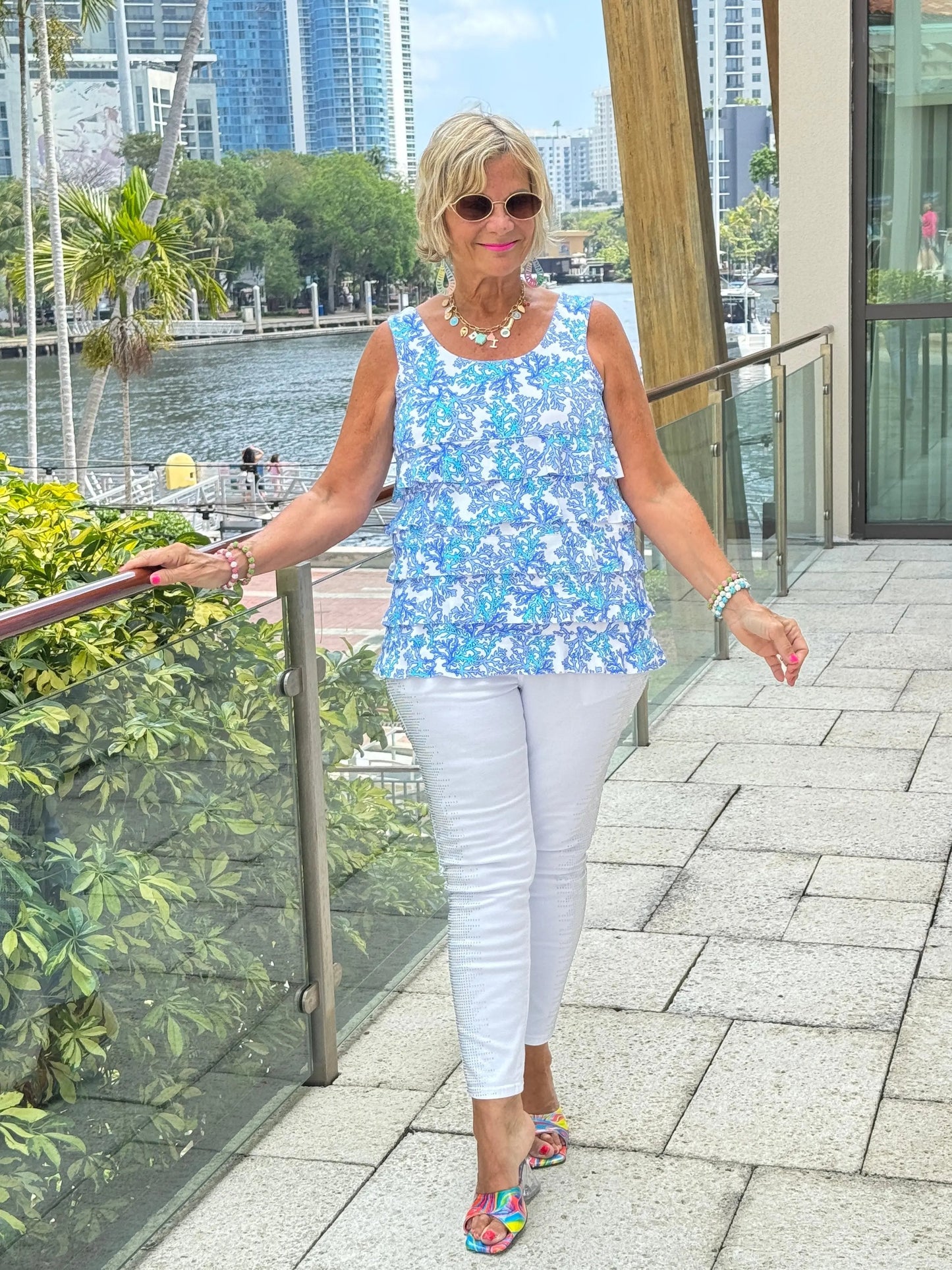 LULU B CORAL BREEZE CHA CHA TANK