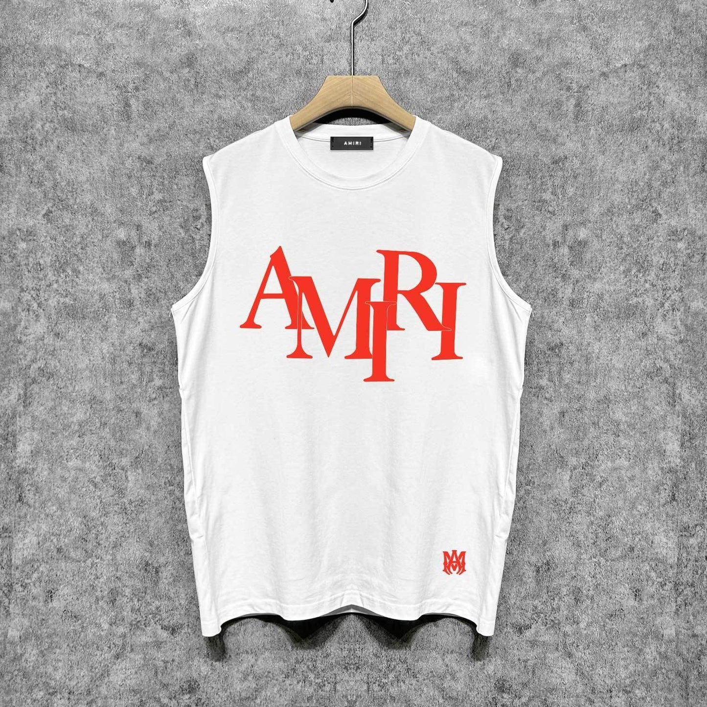 Amiri tank top with overlapping letter foam printing