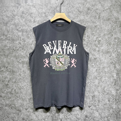 Amiri tank top lion medal printing