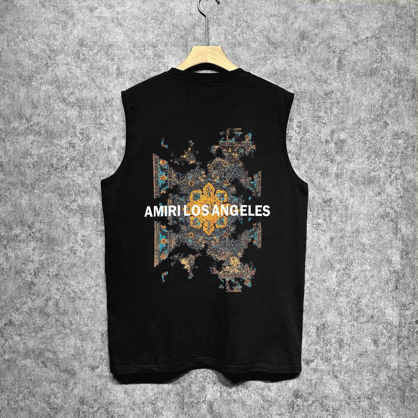 Amiri tank top damaged oil painting printing