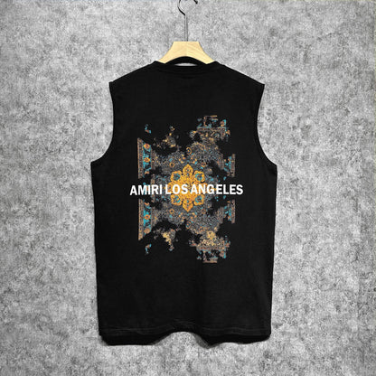 Amiri tank top damaged oil painting printing