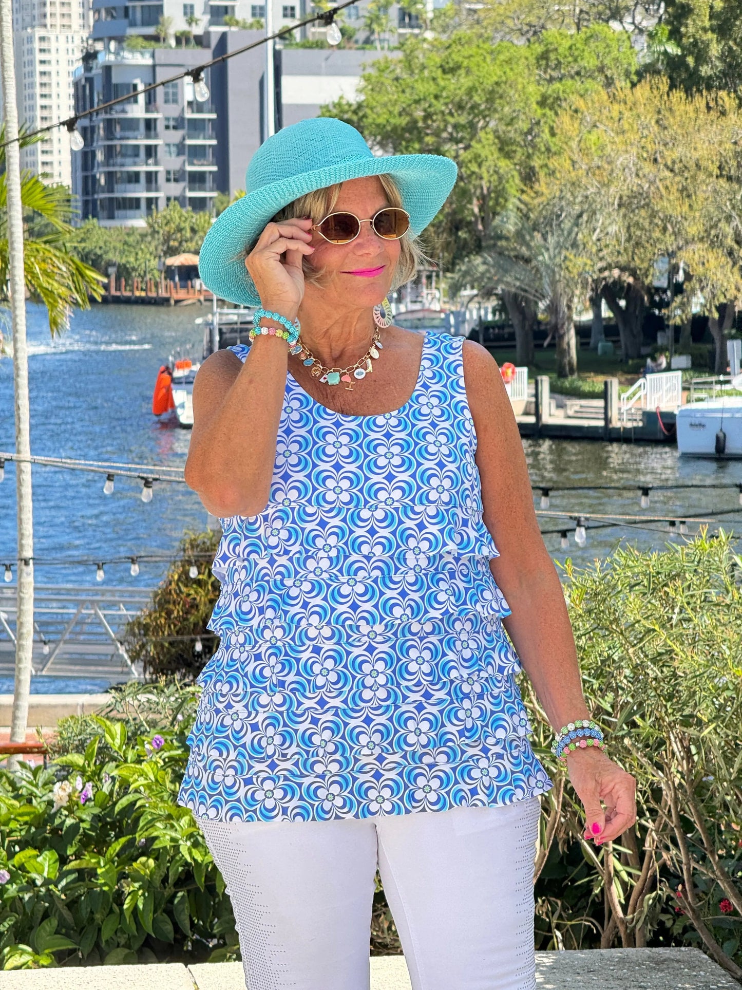 LULU B COASTAL BLOOM CHA CHA TANK