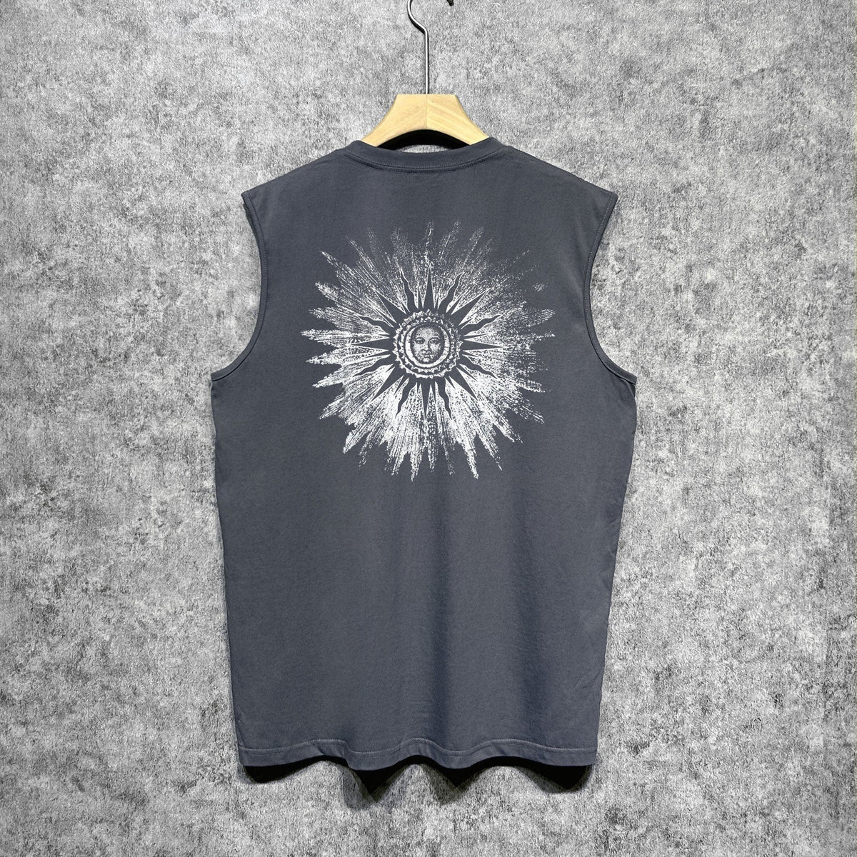 Amiri tank top cut out sun portrait printing