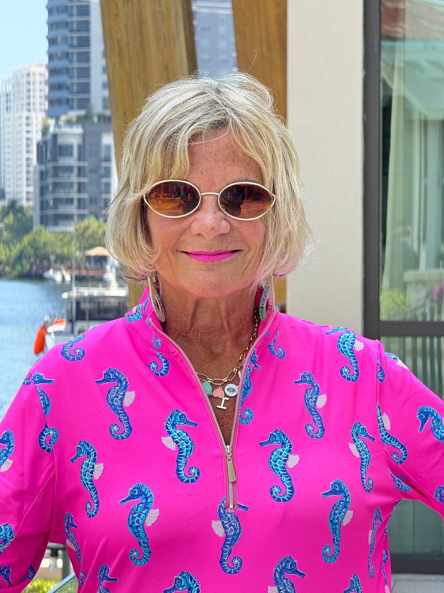 LULU B SEAHORSE BAY ZIPPER TOP