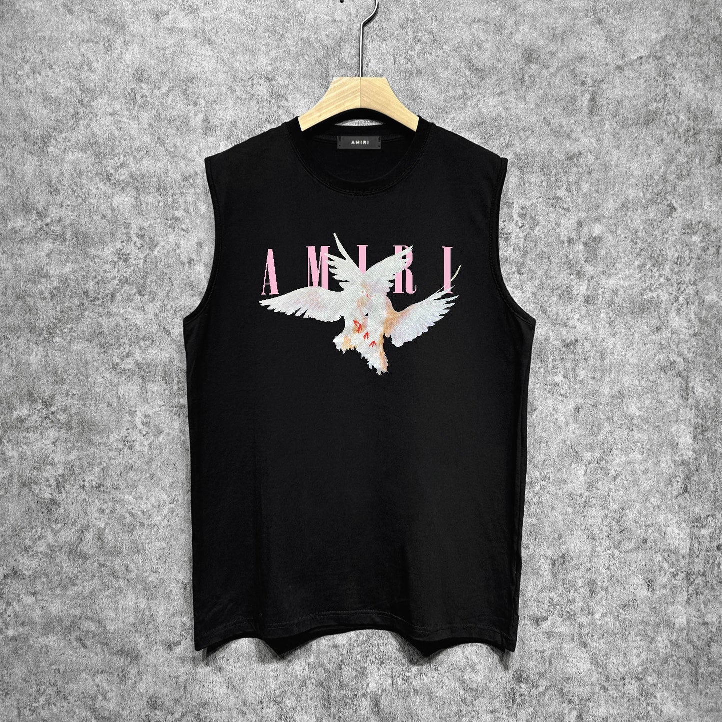 Amiri tank top pink peace dove printing