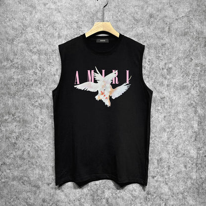 Amiri tank top pink peace dove printing