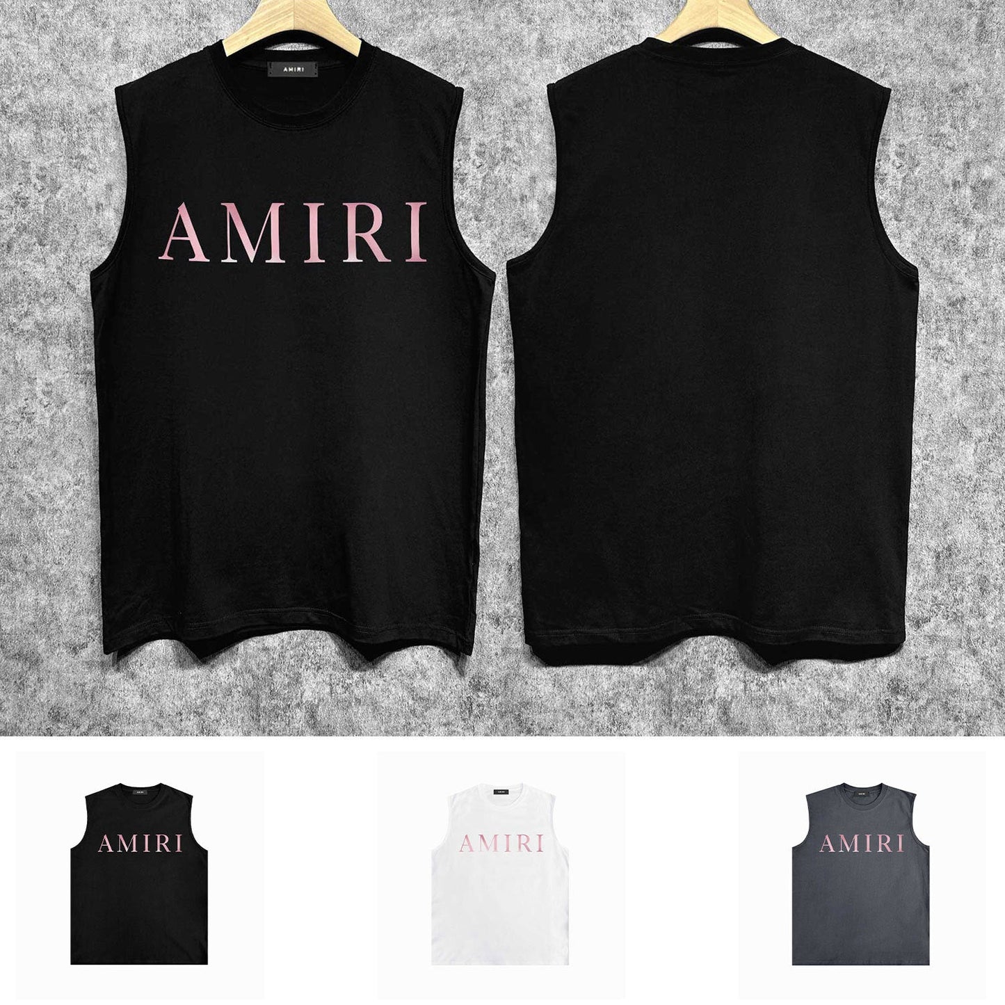 Amiri tank top pink letterprinting