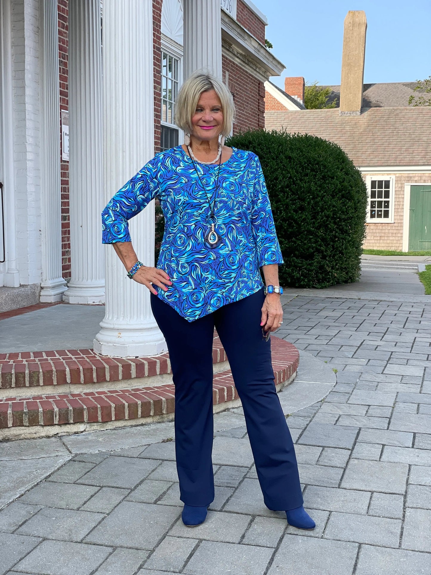 FANTASIA BLUE ASYMMETRIC TOP
