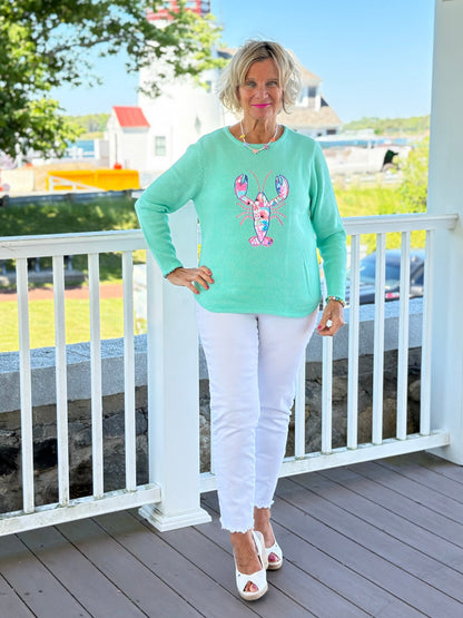 BEACH CLUB SEAFOAM LOBSTER SWEATER