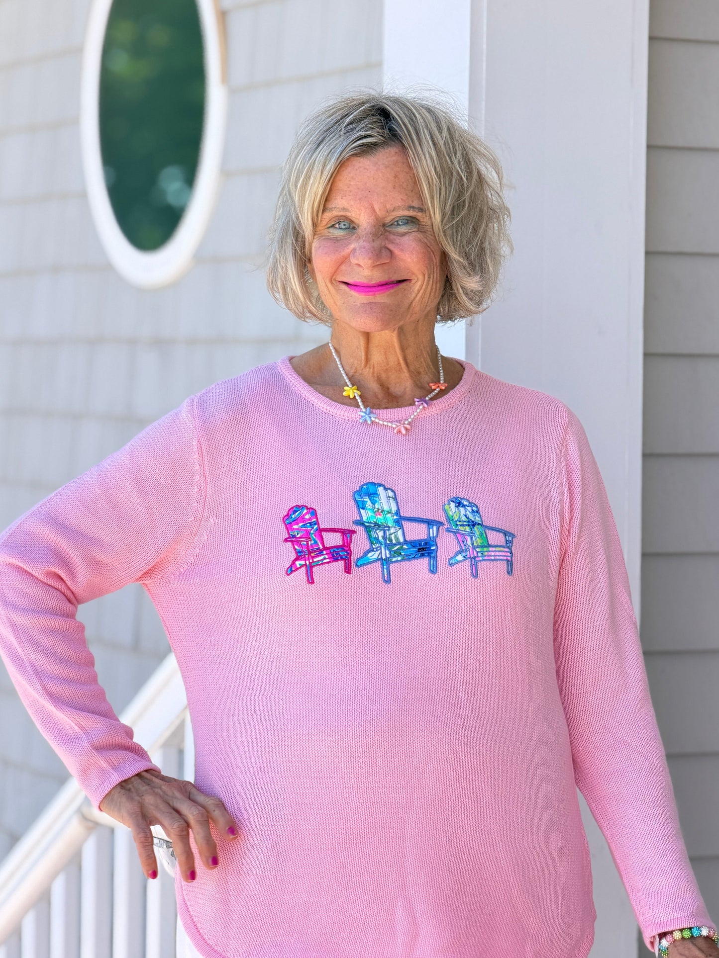 BEACH CLUB PINK ADIRONDACK SWEATER
