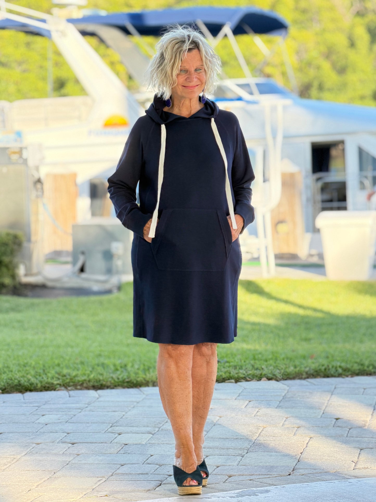 Lulu b kangaroo Navy scuba dress