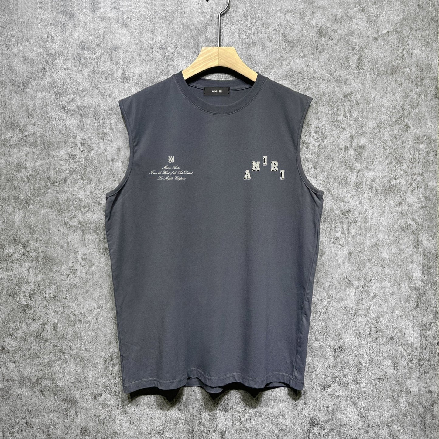 Amiri tank top bone white bone crack letterprinting