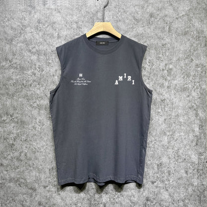 Amiri tank top bone white bone crack letterprinting