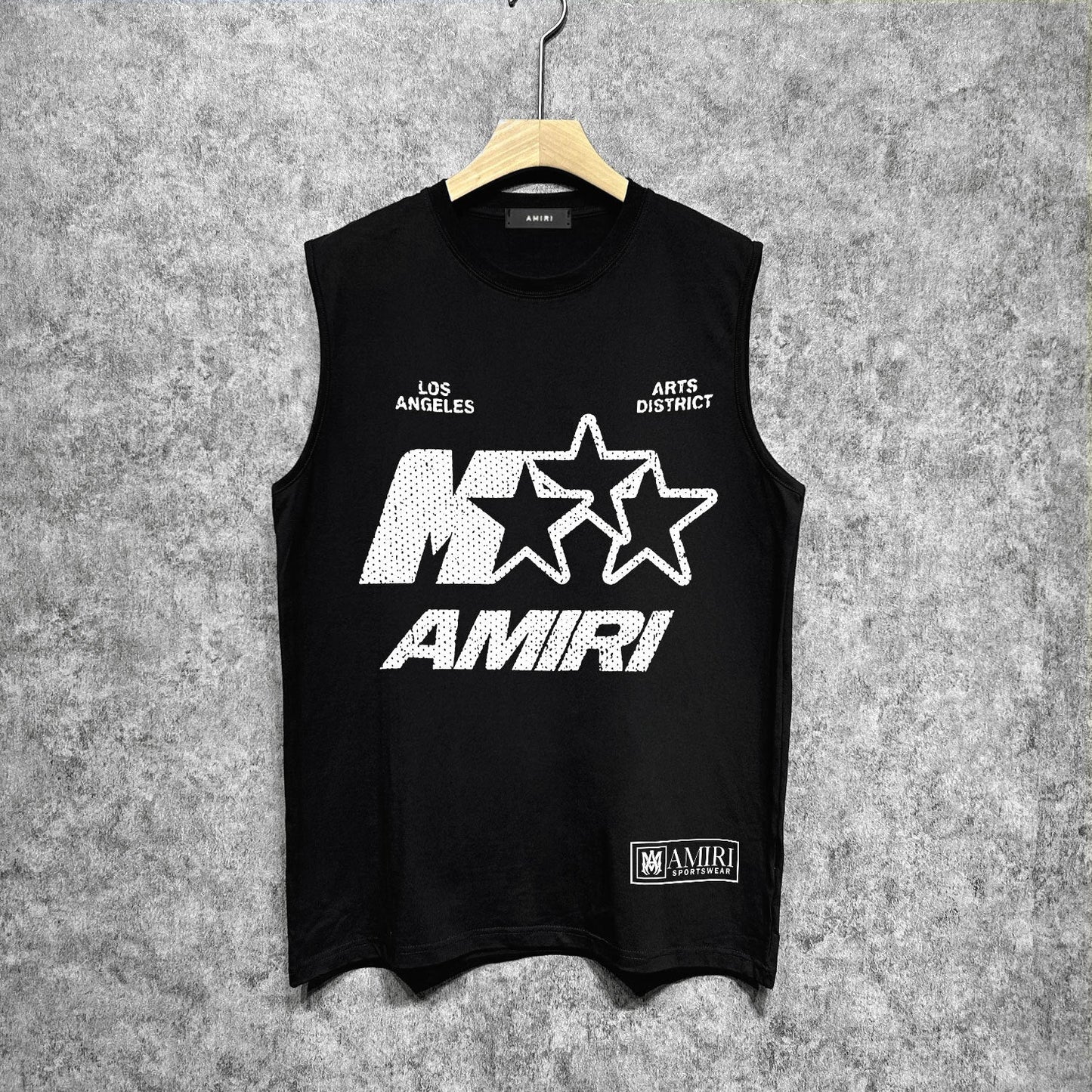Amiri tank top five-pointed star mottled letterprinting