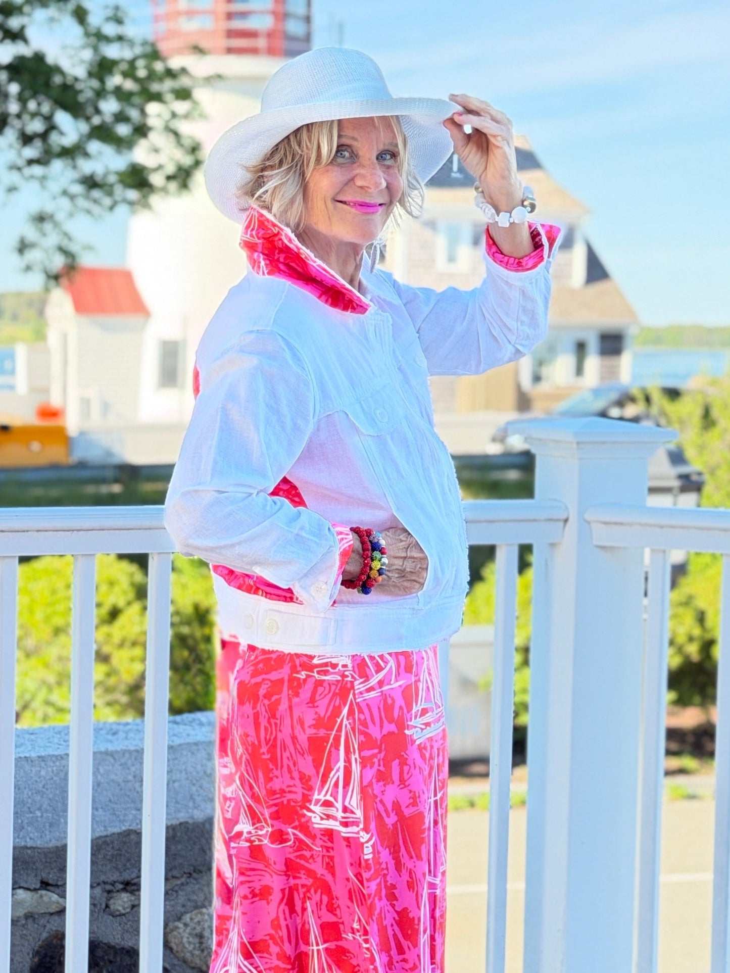 HARBOR LIGHTS RED SAILBOAT DRESS