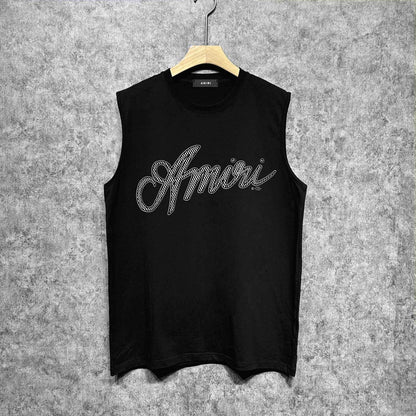 Amiri tank top black and white print