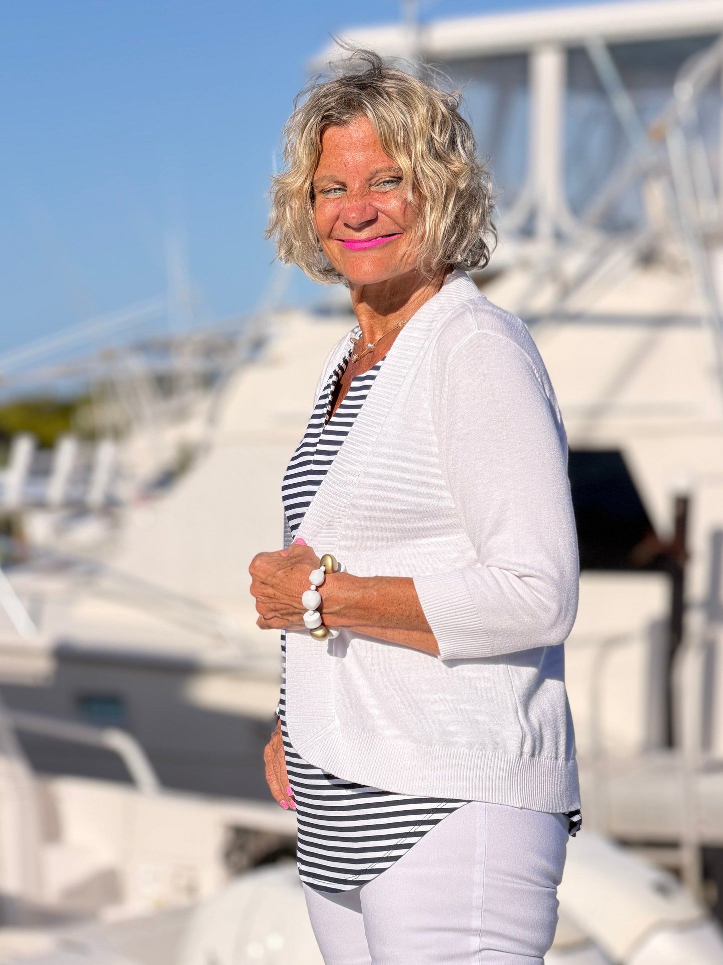 DOCKSIDE NAVY SLEEVELESS TOP