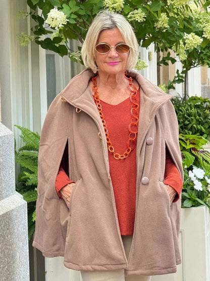 CAMEL Womens Cape Poncho Coat