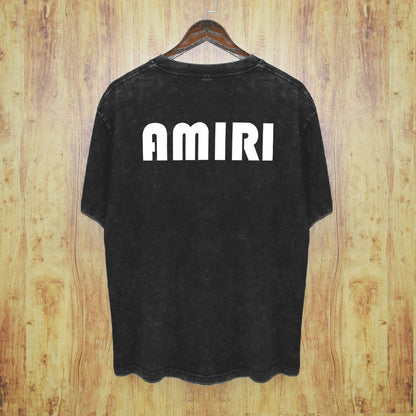 Amiri Washed Distressed T Shirt Printed Trendy Pure Cotton
