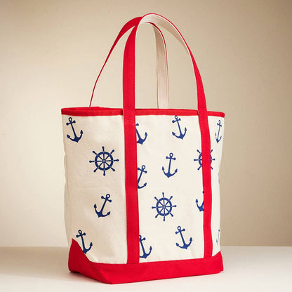 Anchor Wheel Printed Tote Bag