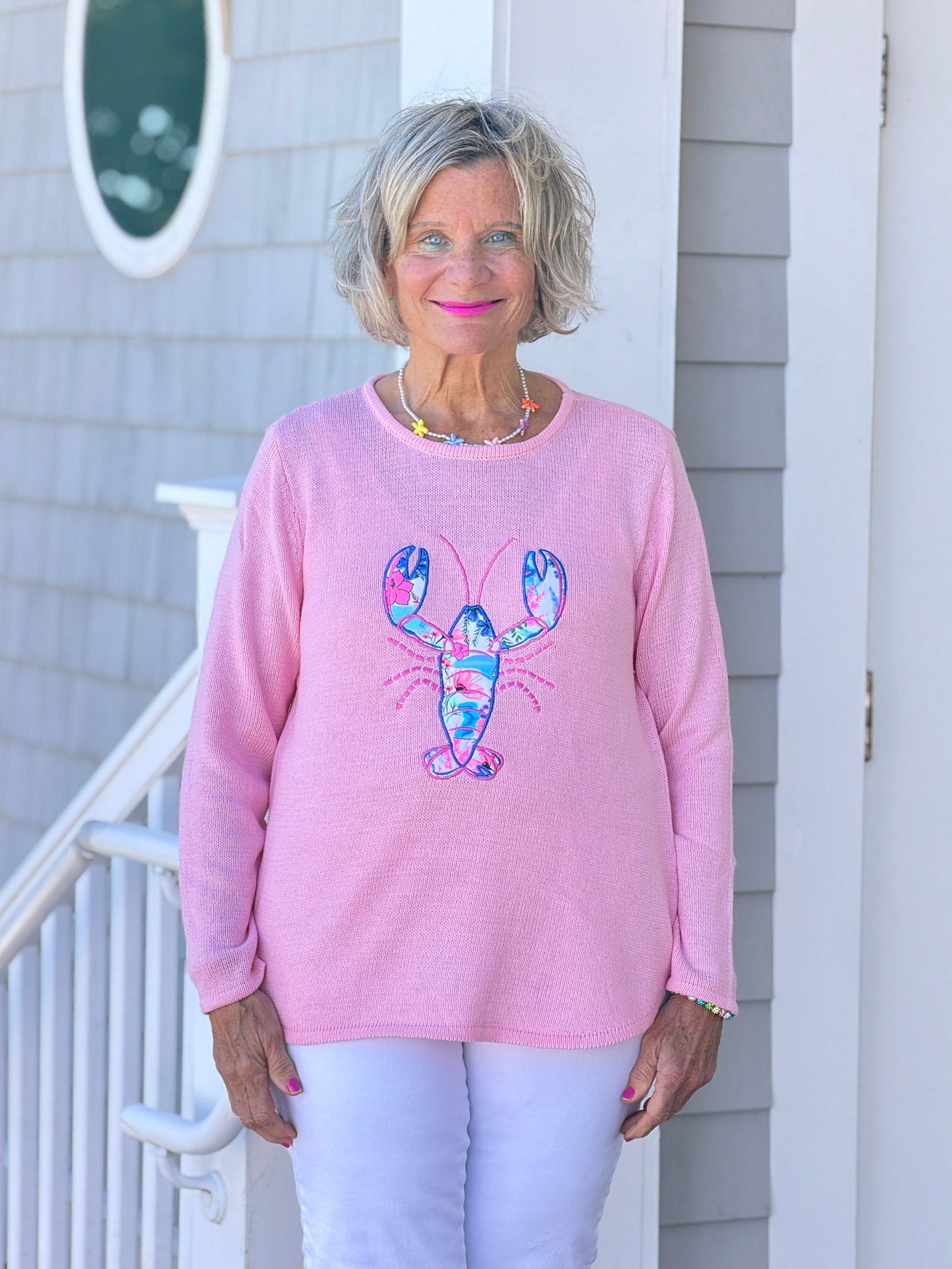 BEACH CLUB PINK LOBSTER SWEATER