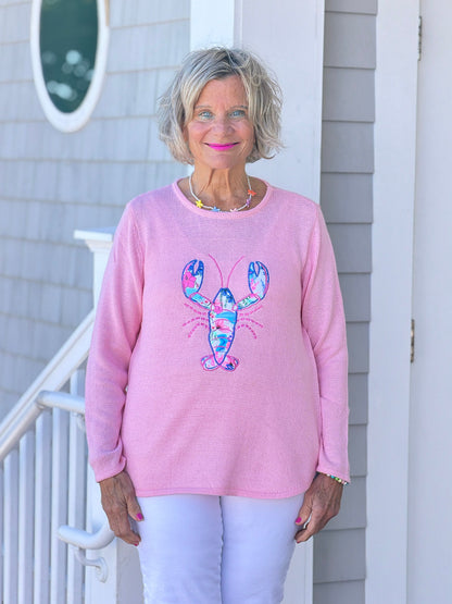 BEACH CLUB PINK LOBSTER SWEATER