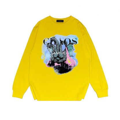 Amiri Long Sleeved Shirt Printed Trendy Pure Cotton
