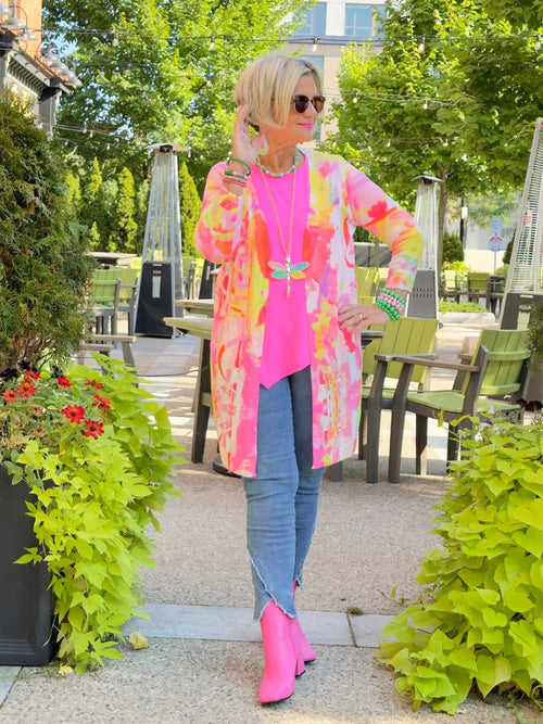 ETHYL PINK WATERFALL CARDIGAN