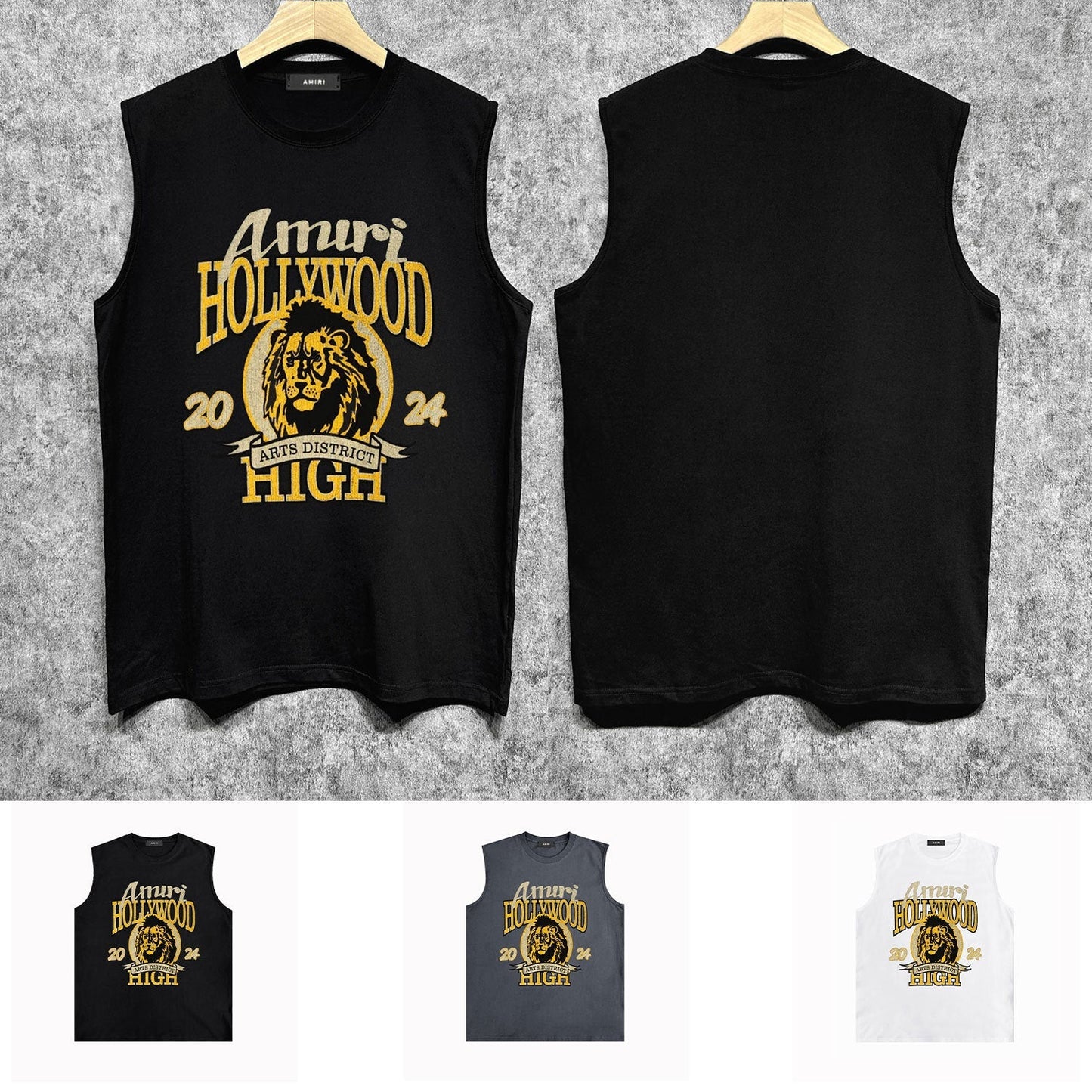 Amiri tank top lion printing