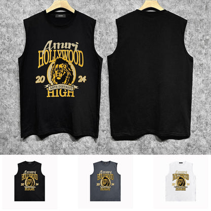 Amiri tank top lion printing