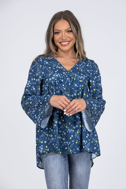 No Concerns Women's Baby Doll Long Sleeve Top
