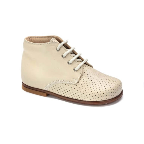 23726 - Beige Leather Summer High Tops for Toddlers