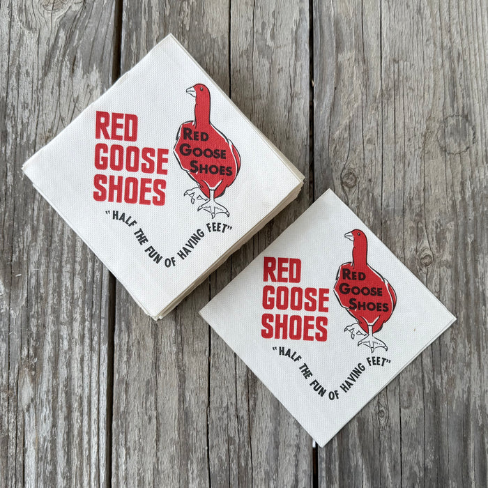 25 Vtg 1950s RED GOOSE SHOES "Half the Fun of Having Feet" COCKTAIL Napkin LOT