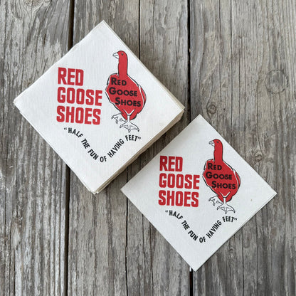 25 Vtg 1950s RED GOOSE SHOES "Half the Fun of Having Feet" COCKTAIL Napkin LOT