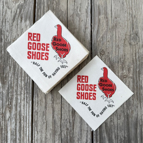 25 Vtg 1950s RED GOOSE SHOES "Half the Fun of Having Feet" COCKTAIL Napkin LOT