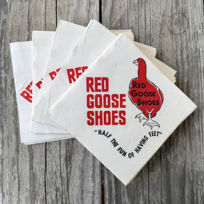 25 Vtg 1950s RED GOOSE SHOES "Half the Fun of Having Feet" COCKTAIL Napkin LOT