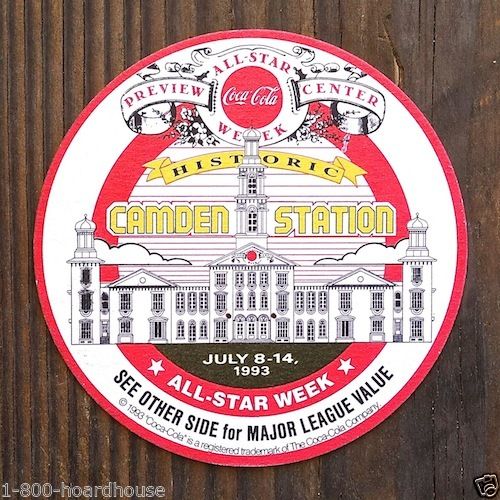 COCA-COLA All-Star ORIOLES Coke Drink Coasters 1993