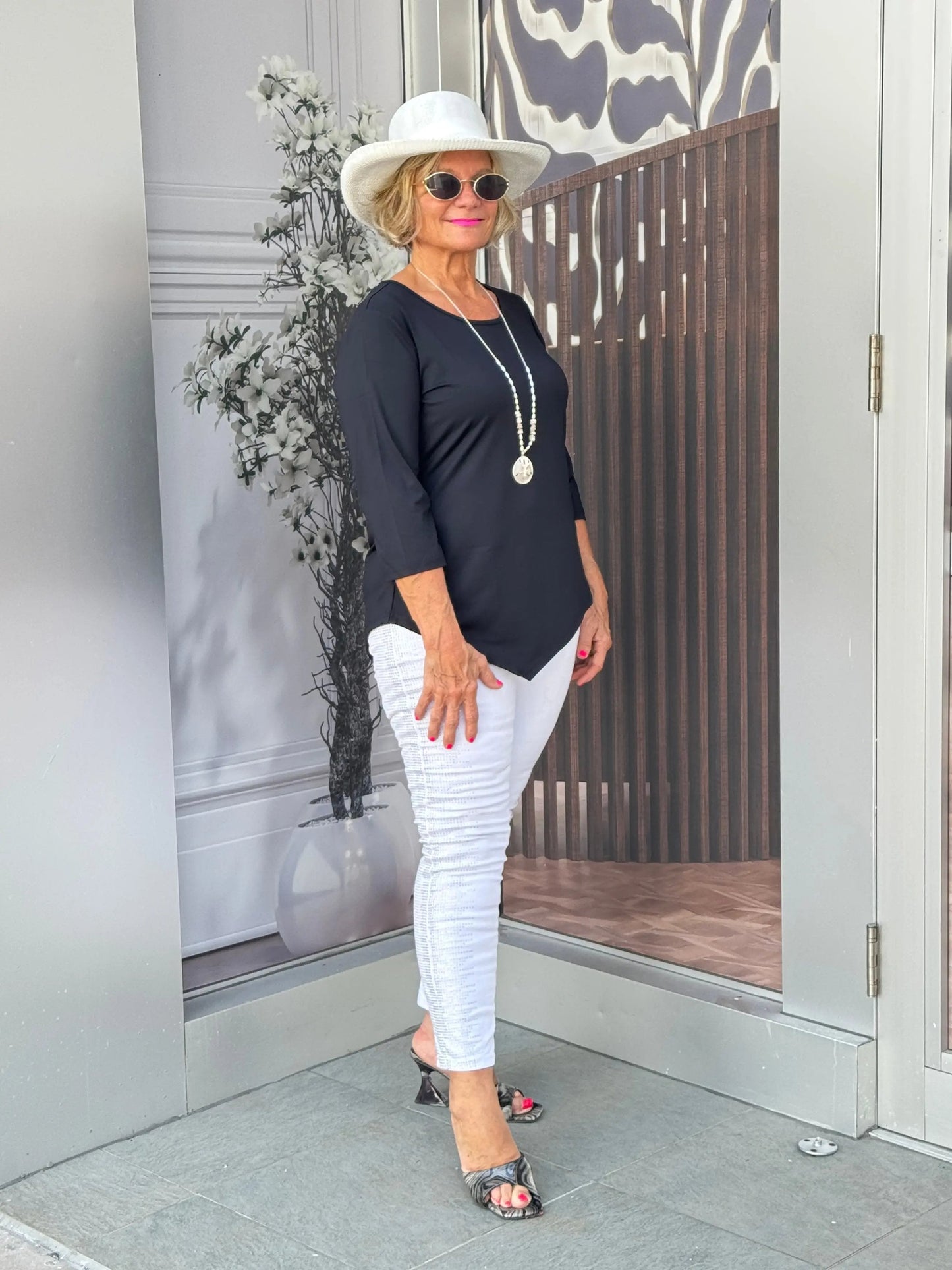 BLACK ASYMMETRIC TOP