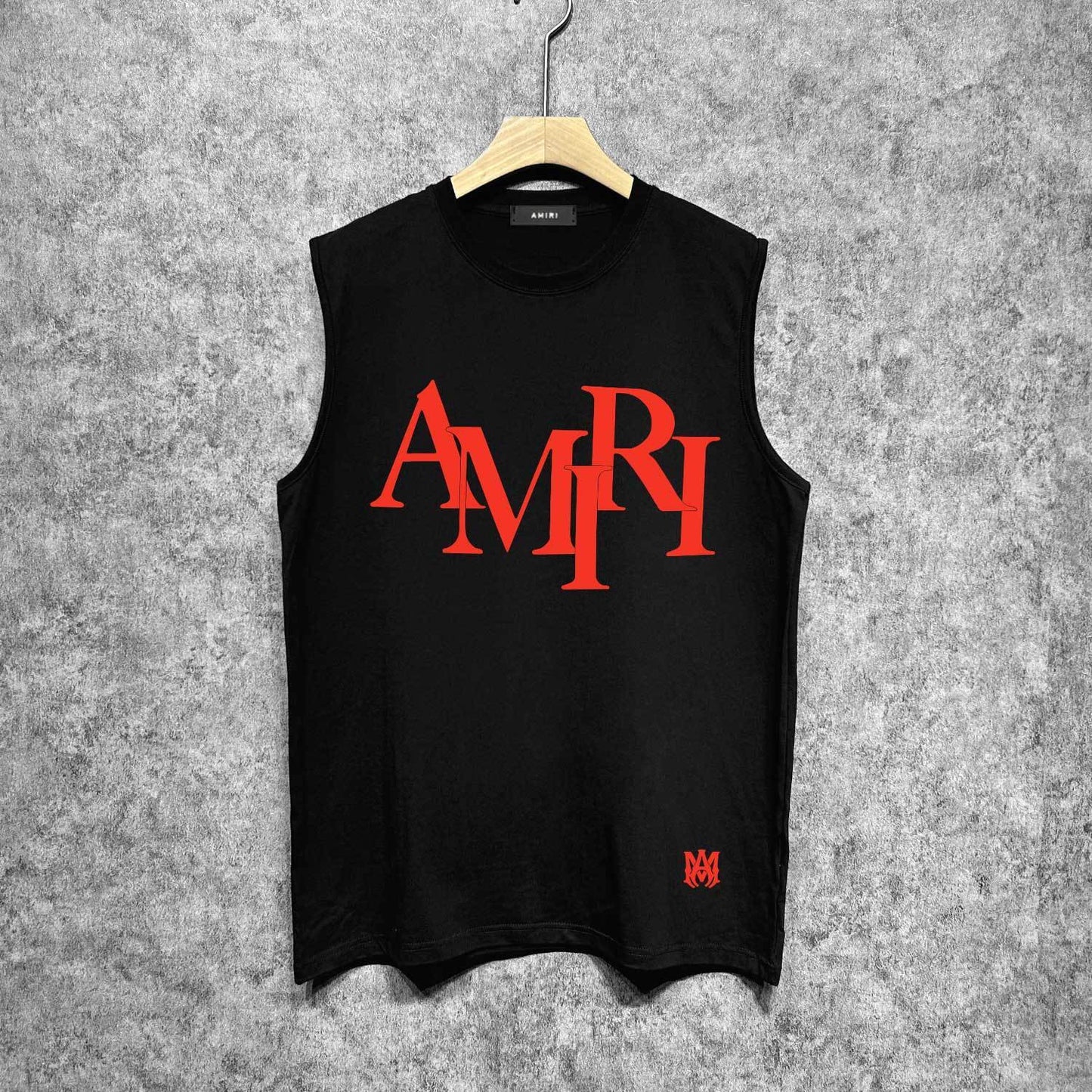 Amiri tank top with overlapping letter foam printing