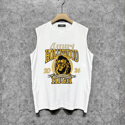 Amiri tank top lion printing