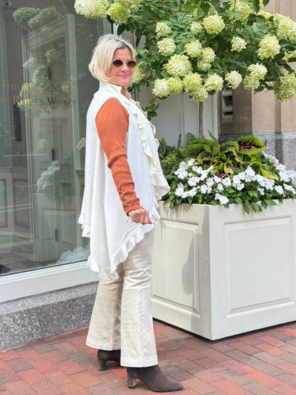 Cream ruffle Vest