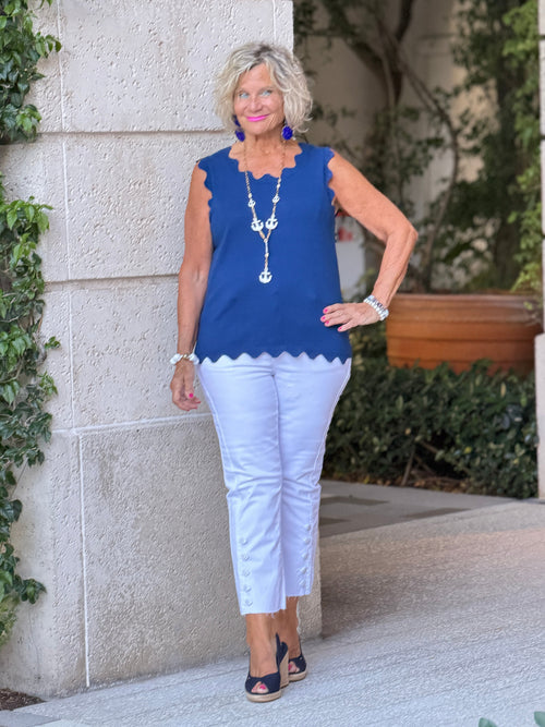 FRENCH RIVIERA NAVY SCALLOP TANK