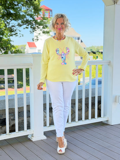 BEACH CLUB YELLOW LOBSTER SWEATER