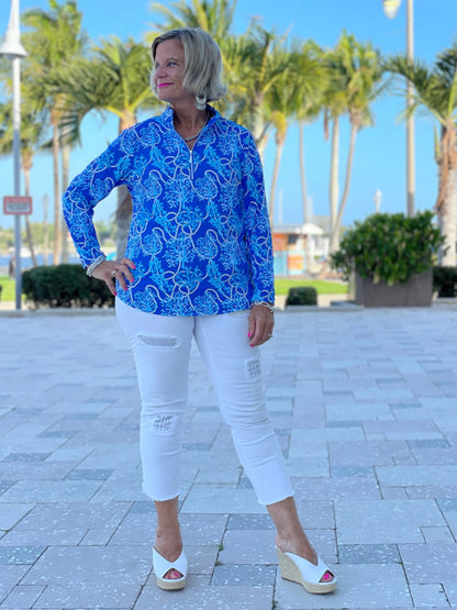 AQUA LANE ZIPPER TOP