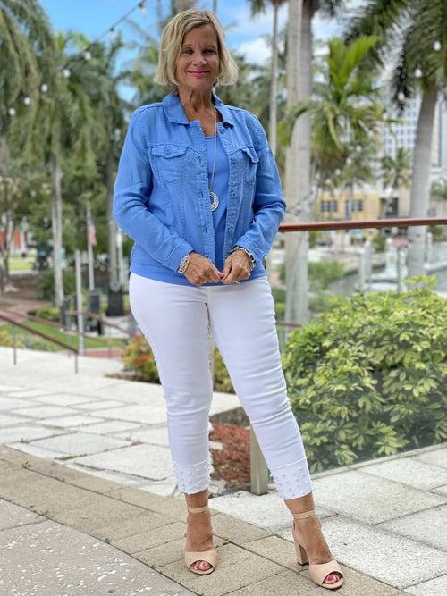 LULU B  BLU LINEN JACKET