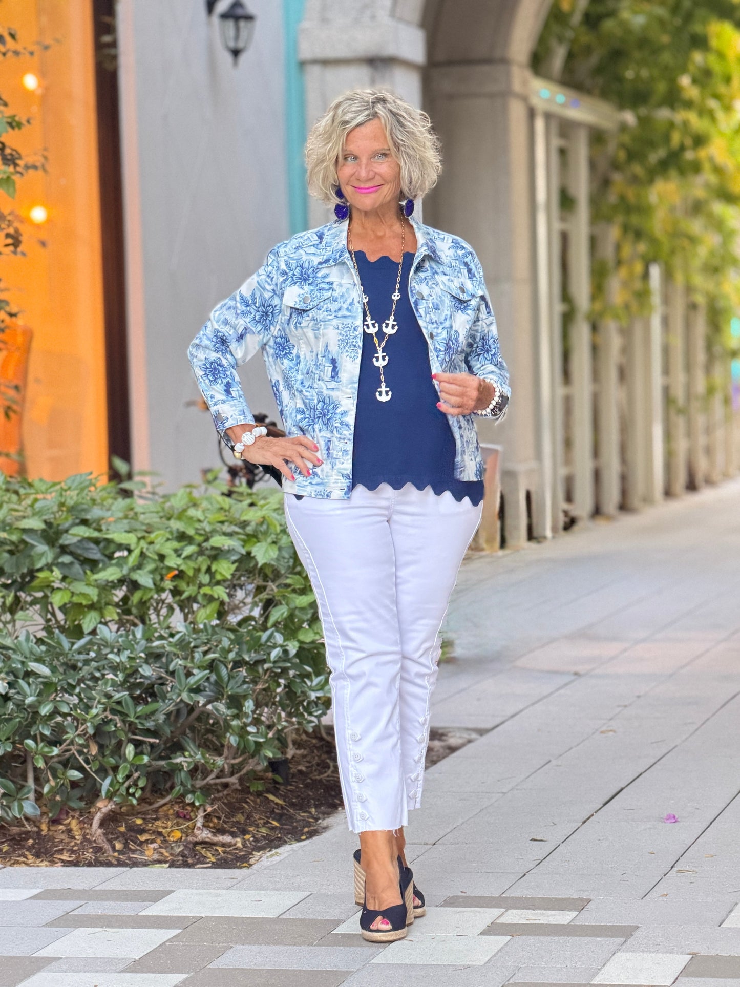 Ethyl Capri Button Crop - Quazar