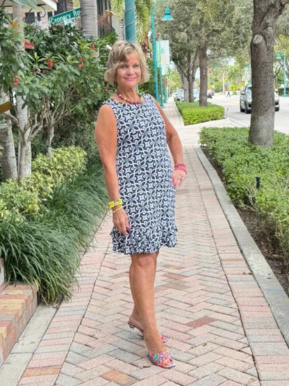 LULU-B BRIGHTEN BLUE SHIFT RUFFLE DRESS